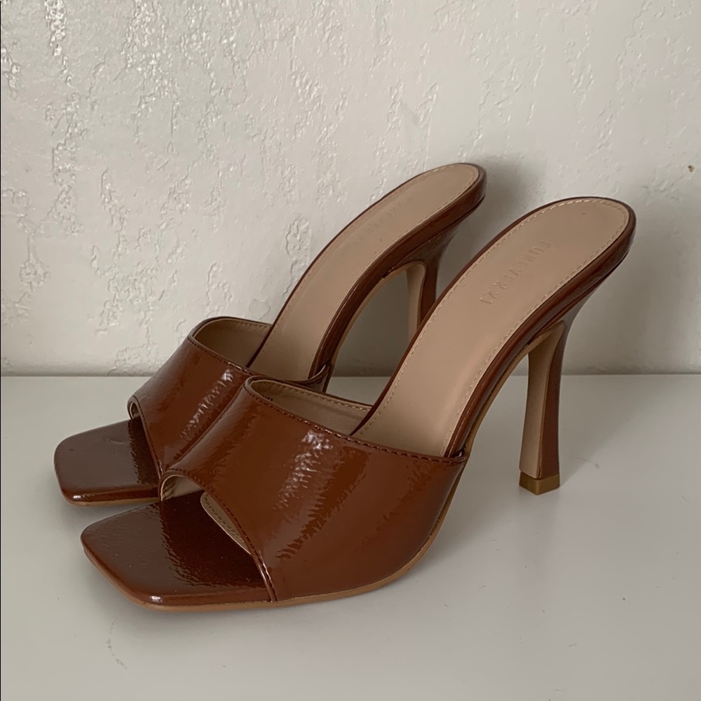 Forever 21 Brown Heeled Mules with Stiletto